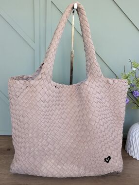Prenelove Braided Tote Bag in Light Blush Pink